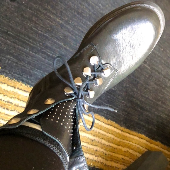 EMANUELE CRASTO (41) studded biker style boots made in Italy - Picture 1 of 12